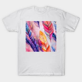 Watercolor feather pattern T-Shirt